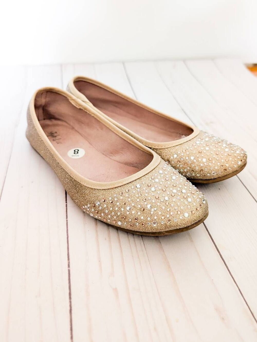 Style & Co Glitter Rhinestone Round Toe Flats